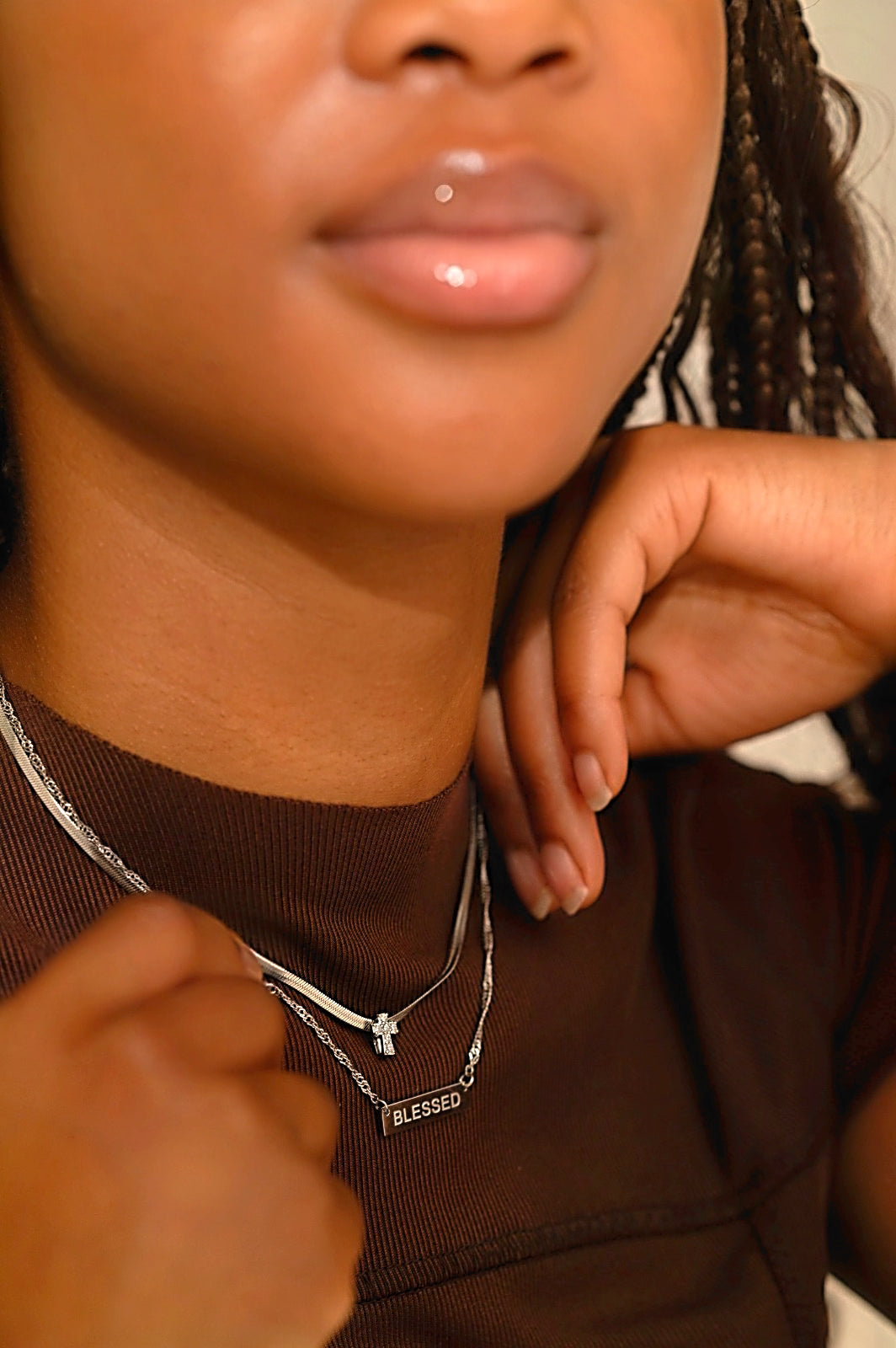 Daily Grace Cross Necklace (Silver & Gold)